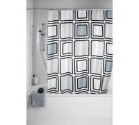 WENKO 20049100 Antimould shower curtain Mono antibacterial, washable, Plastic Polyester, Multicoloured