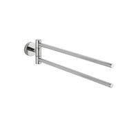 WENKO 20213100 Towel holder Bosio Shine 2 arms, Metal Stainless steel, 5.5 x 9 x 43 cm, Shiny