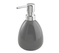 WENKO 20387100 Soap dispenser Polaris Grey, capacity 0.39 L, Ceramic, 9.5 x 16.2 x 9 cm, Grey