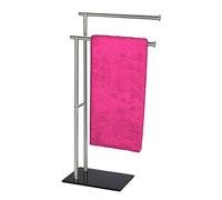 WENKO 20390100 Towel stand Lima clothes stand, Metal Stainless steel, 41 x 79 x 20 cm, Satinised