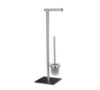 WENKO 20391100 -standing toilet brush Lima - Stainless steel, 23.5 x 69 x 20 cm