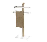 WENKO 20396100 Towel stand Samona Nature - clothes stand, 2 arms, Steel, 40.5 x 79.5 x 21.5 cm, Chrome