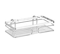 WENKO 20409100 Wall shelf Premium - fixing without drilling, Stainless steel, 24 x 6.5 x 13.5 cm, Shiny