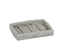 WENKO 20439100 Soap dish Granite, Plastic Polyresin, 13.5 x 2.2 x 9.1 cm, Grey