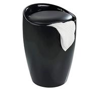 WENKO 20630100 Bathroom stool Candy Black - laundry collector, Acrylonitrile-Butadiene-Styrene (ABS), 36 x 50.5 x 36 cm, Black