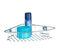 WENKO 20639100 Corner shelf Classic Fixing without drilling, Metal Steel, 26.5 x 6 x 19.5 cm, Chrome