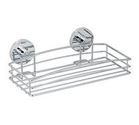 WENKO 20883100 Vacuum-Loc® wall shelf - fixing without drilling, Steel, 26 x 6.5 x 14 cm, Chrome