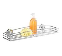 WENKO 20884100 Vacuum-Loc wall shelf Maxi Milazzo - fixing without drilling, Metal - Steel, 52 x 9 x 15 cm, Chrome