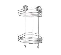 WENKO 20885100 Vacuum-Loc® 2-Tier corner rack - fixing without drilling, Steel, 23 x 43 x 21 cm, Chrome