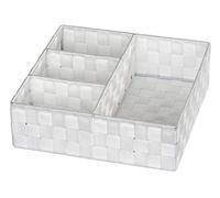 WENKO 20981100 Organizer Adria White 4 x separation, Plastic PP, 32 x 10 x 32 cm, White