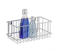 WENKO 21430100 Wall shelf large Classic fixing without drilling, Metal Steel, 24 x 10 x 14 cm, Chrome