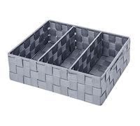 WENKO 21532100 Organizer Adria with grip Grey - bathroom basket, Polypropylene, 32 x 10 x 21 cm, Grey