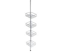 WENKO 21736100 Telescopic shelf Domaso, Stainless steel, 25 x 65-275 x 20 cm, Shiny
