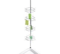 WENKO 21803100 Telescopic corner shelf Dolcedo, Stainless steel, 31 x 65-275 x 23 cm, Shiny