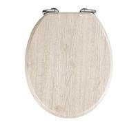 WENKO 22014100 Toilet Seat Oak Grey - soft closing mechanism, MDF, 35.5 x 42 cm, Grey