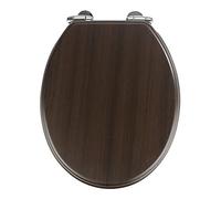 WENKO 22015100 Toilet Seat Wenge - soft closing mechanism, MDF, 35 x 42.5 cm, Dark brown