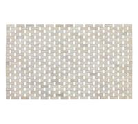 WENKO 22106100 Bathroom mat Bamboo White - anti-slip underside, Bamboo, 50 x 80 cm, White