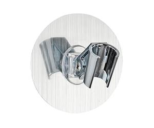 WENKO 22133100 Static-Loc® shower head holder Osimo - fixing without drilling, Polyethylene terephthalate, 9.5 x 6.2 x 9.5 cm, Silver