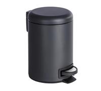 WENKO 22143100 Pedal bin Leman Black Capacity: 3 l, Steel, 17 x 25 x 22.5 cm, Black
