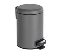 WENKO 22148100 Pedal bin Leman Grey Capacity: 3 l, Steel, 17 x 25 x 22.5 cm, Grey