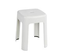 WENKO 22160100 Stool Alaska - bathroom stool, Polypropylene, 37 x 45.5 x 37 cm, White