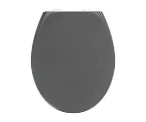 WENKO 22165100 Premium toilet seat Samos Grey Easy Close - soft closing mechanism, Duroplast, 37.5 x 44.5 cm, Dark grey