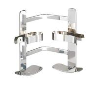 WENKO 22351100 Turbo-Loc corner shampoo shelf Duo Clippsy - fixing without drilling, Stainless steel, 20 x 18 x 13.5 cm, Shiny