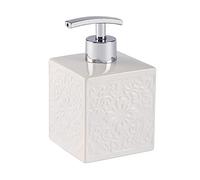 WENKO 22650100 Soap dispenser Cordoba White - dispenser for liquid soap Capacity: 0.5 l, Ceramic, 8.5 x 13 x 8.5 cm, White