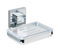 WENKO 22681100 Vacuum-Loc® soap holder Quadro, Stainless steel, 12 x 6.5 x 12 cm, Shiny