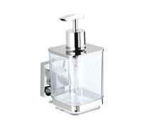 WENKO 22683100 Vacuum-Loc® soap dispenser Quadro Capacity: l, Stainless steel, 7.5 x 16 x 10 cm, Shiny