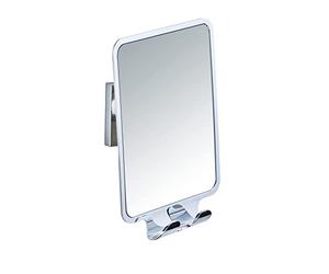 WENKO 22693100 Vacuum-Loc® cosmetic mirror Quadro, Acrylonitrile-Butadiene-Styrene (ABS), 14 x 19.5 x 8 cm, Shiny