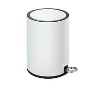 Wenko 22714100 Cosmetic Pedal Bin Monza Easy Close White - Cosmetic Bin, trash can with soft close, capacity 3 L, steel, 18.5 x 25.5 x 24.5 cm