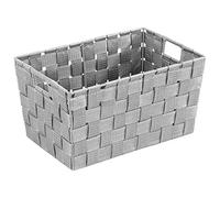 WENKO 22791100 Storage basket Adria Grey Size S - bathroom basket, kitchen basket, Polypropylene, 30 x 15 x 20 cm, Grey