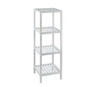 WENKO 22861100 Norway rack with 4 shelves, natural white shelf for bathrooms living rooms, walnut, 36 cm x 36 cm x 112 cm