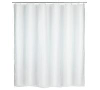 WENKO 23062100 Anti-maould shower curtain Palais - Anti-bacterial, washable, with 12 shower curtain rings, Polyester, 200 x 180 cm, White