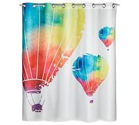 WENKO 23188100 Anti-mould shower curtain In the Air Comfort Flex - Antibacterial, water-repellent, washable, mould-resistant with integrated hanging device, Polyester, 200 x 180 cm, Multicoloured