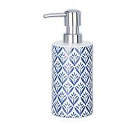 WENKO 23205100 Soap dispenser Lorca - Liquid soap dispenser Capacity: 0.36 l, Ceramic, 8.5 x 18 x 7 cm, Blue