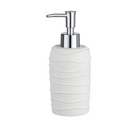 WENKO 23304100 Soap dispenser Corda - Liquid soap dispenser Capacity: 0.24 l, Polyresin, 7.5 x 17 x 9 cm, White