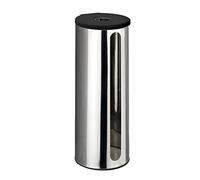 WENKO 23356100 Turbo-Loc® spare toilet paper holder Detroit - Wall-mounted spare toilet roll holder for 3 rolls, fixing without drilling, Stainless steel, 13.5 x 36 x 14 cm, Shiny