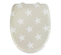 WENKO 23391100 Toilet seat Stella taupe - Soft-closing mechanism, Duroplast, 38 x 45 cm, Taupe