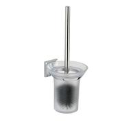 WENKO 23414100 Power-Loc® toilet brush set Laceno - Toilet brush holder, fixing without drilling, Acrylonitrile-Butadiene-Styrene (ABS), 14 x 36.5 x 15.5 cm, Chrome