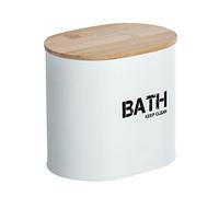 WENKO 23699100 Bathroom Box, White/Brown, 14.5 x 13.5 x 10.5 cm