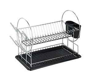 WENKO 2372100 Dish rack Premium Duo,Metal chrome plated, 50 x 36 x 24 cm, Chrome