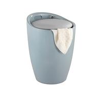 WENKO 25625100 Bathroom stool Candy Grey - bathroom stool, laundry bin with removable laundry bag, Acrylonitrile-Butadiene-Styrene (ABS), 36 x 50.5 x 36 cm, Grey