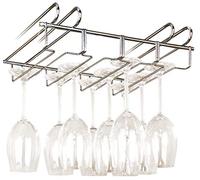 Wenko 2748140100 Cupboard Insert Glass Holder for 12 Glasses,Metal Chrome Plated, 34 x 8 x 25 cm, Silver Shiny