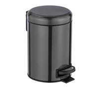 WENKO 3 Litre Anti-Fingerprint Bin, Stainless steel, Black, 17 x 25 x 22,5 cm