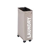 WENKO 3450117100 Laundry bin Corno Taupe - laundry basket Capacity: 43 l, Polyester, 18.5 x 60 x 40 cm, Taupe