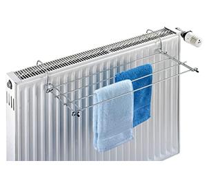 WENKO 3781010100 Radiator Clothes Dryer Chrome, Chrome Plated Metal, 57 x 7.5 x 23 cm, Silver Shiny