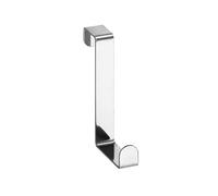 Wenko 4214062100 Doormounted Clothes Rack Hooks Set of 6, Door rebates up to 4 cm, Metal Stainless Steel, 10.5 x 1.2 x 9 cm, Shiny