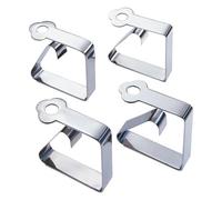 Wenko 4469010100 Tablecloth Clips Set of 4, Metal Stainless Steel, 6 x 2 x 6 cm, Shiny